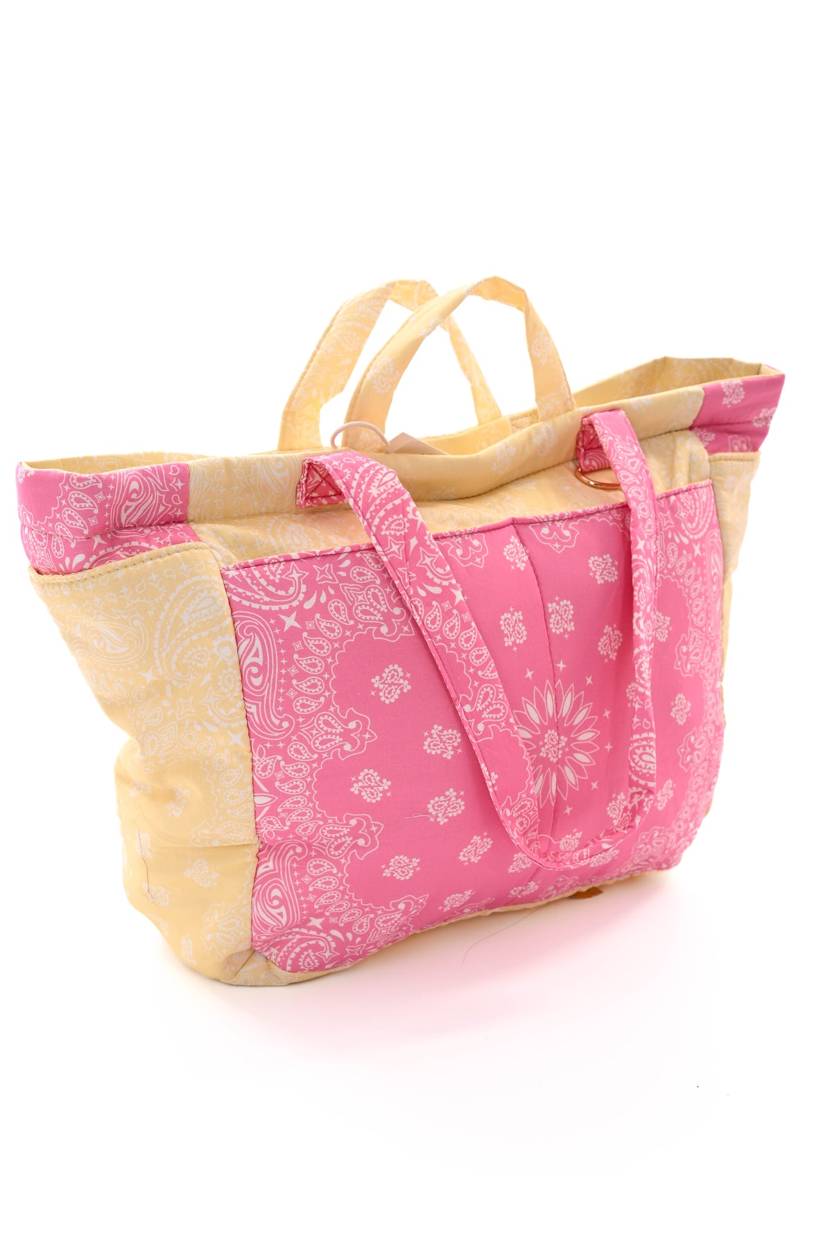 Grote tas paisley  Amour en sleutelhanger lichtgeel