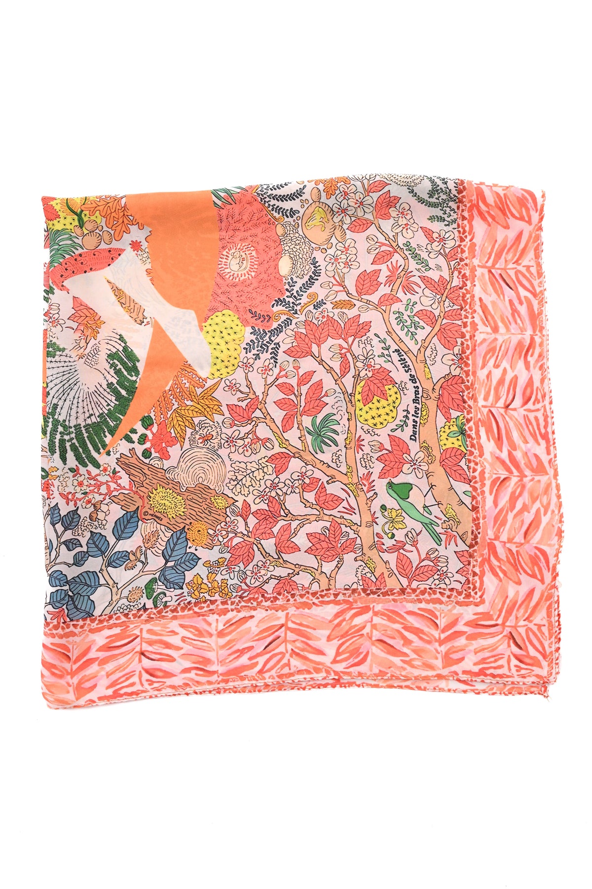 Kort sjaaltje bloemenboom roze/oranje