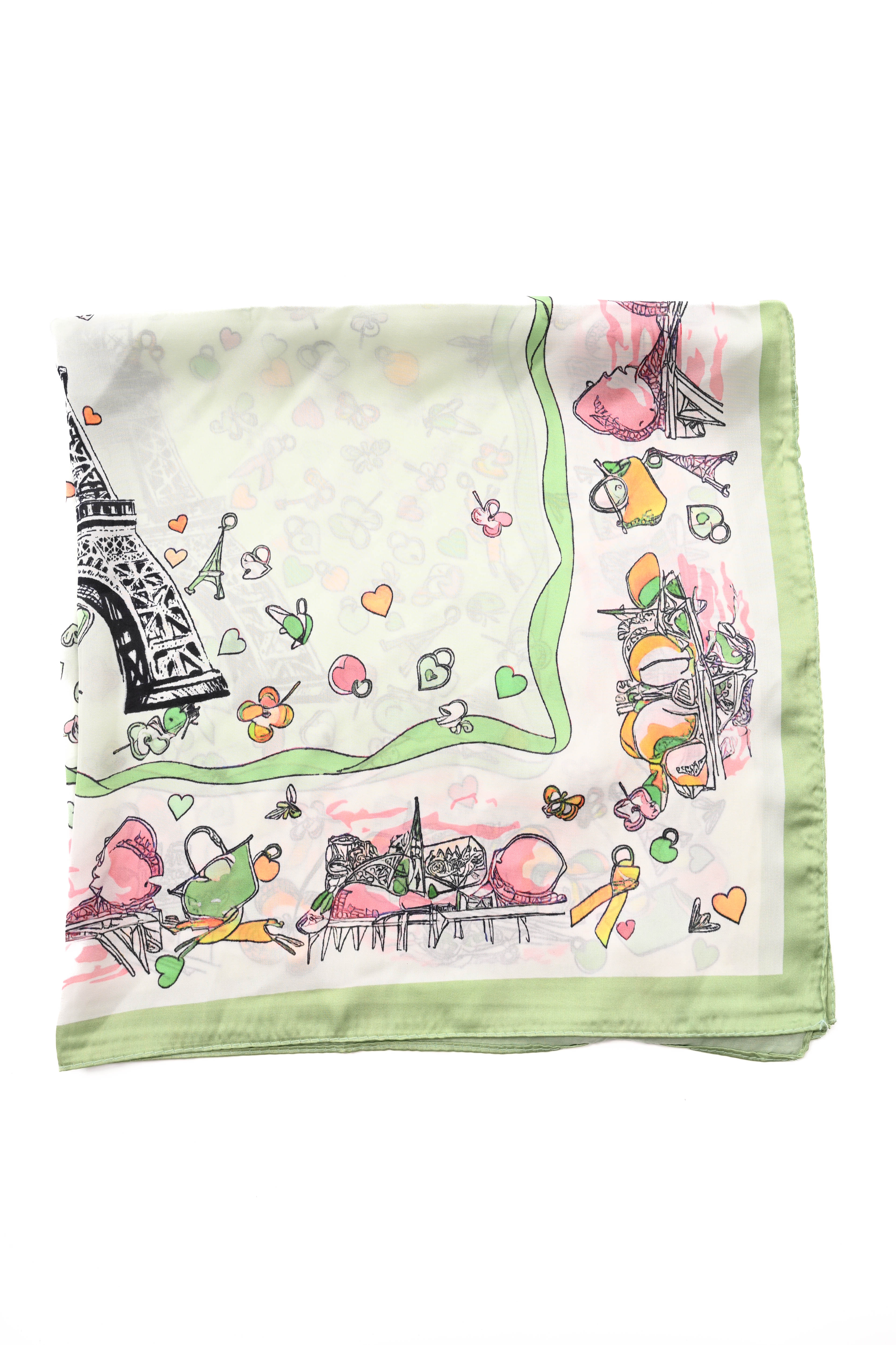 Kort sjaaltje Eiffeltoren groen