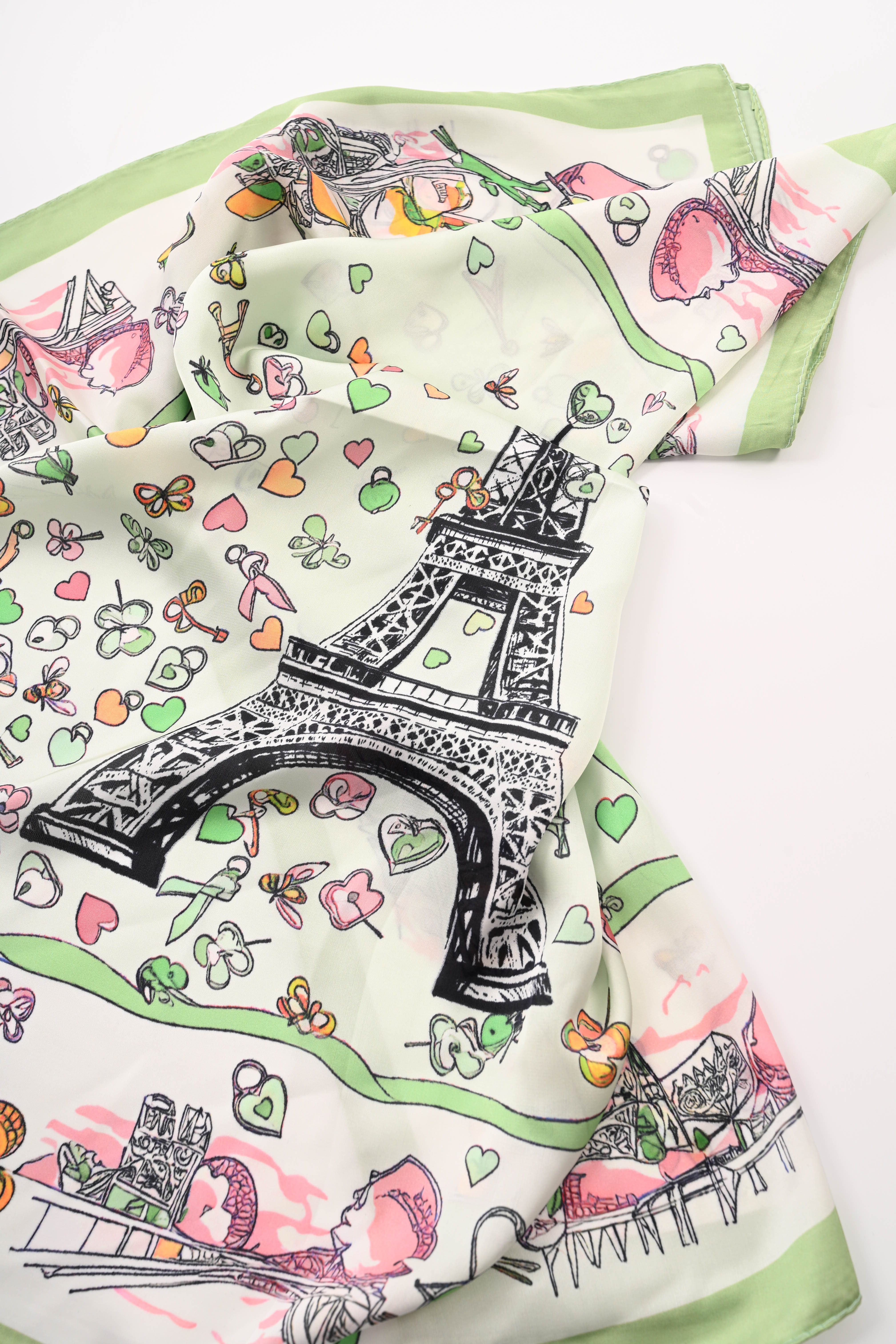 Kort sjaaltje Eiffeltoren groen