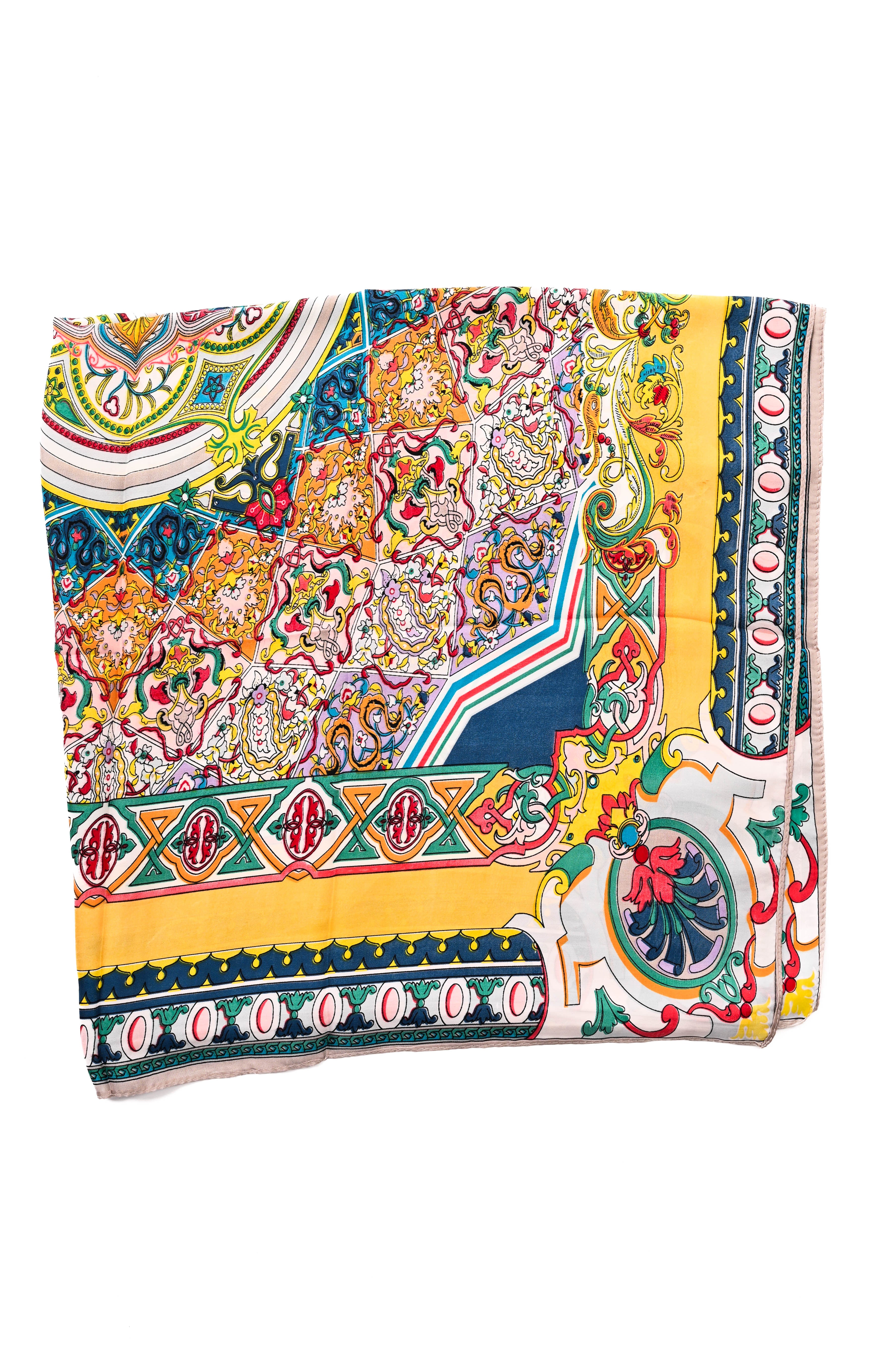 Sjaal mix flowers geel