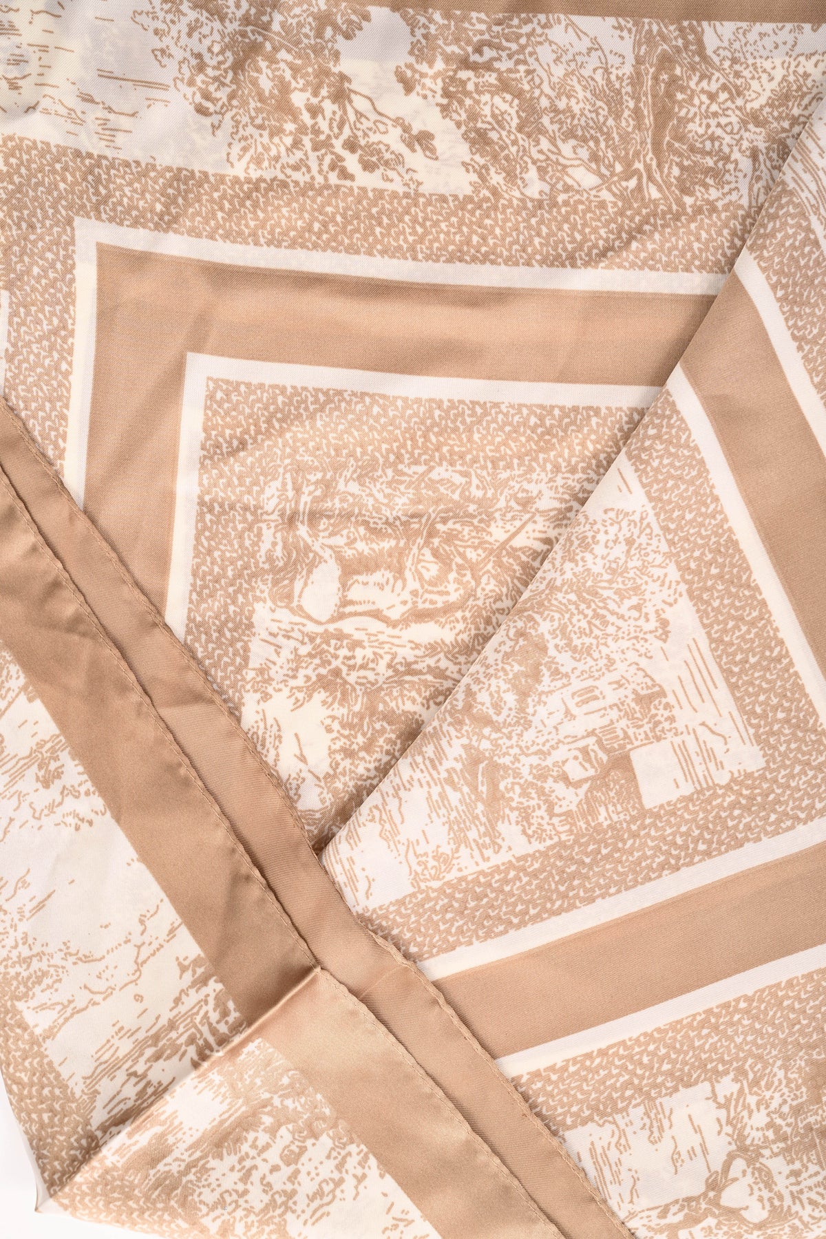 Kort sjaaltje Toile de Jouy beige
