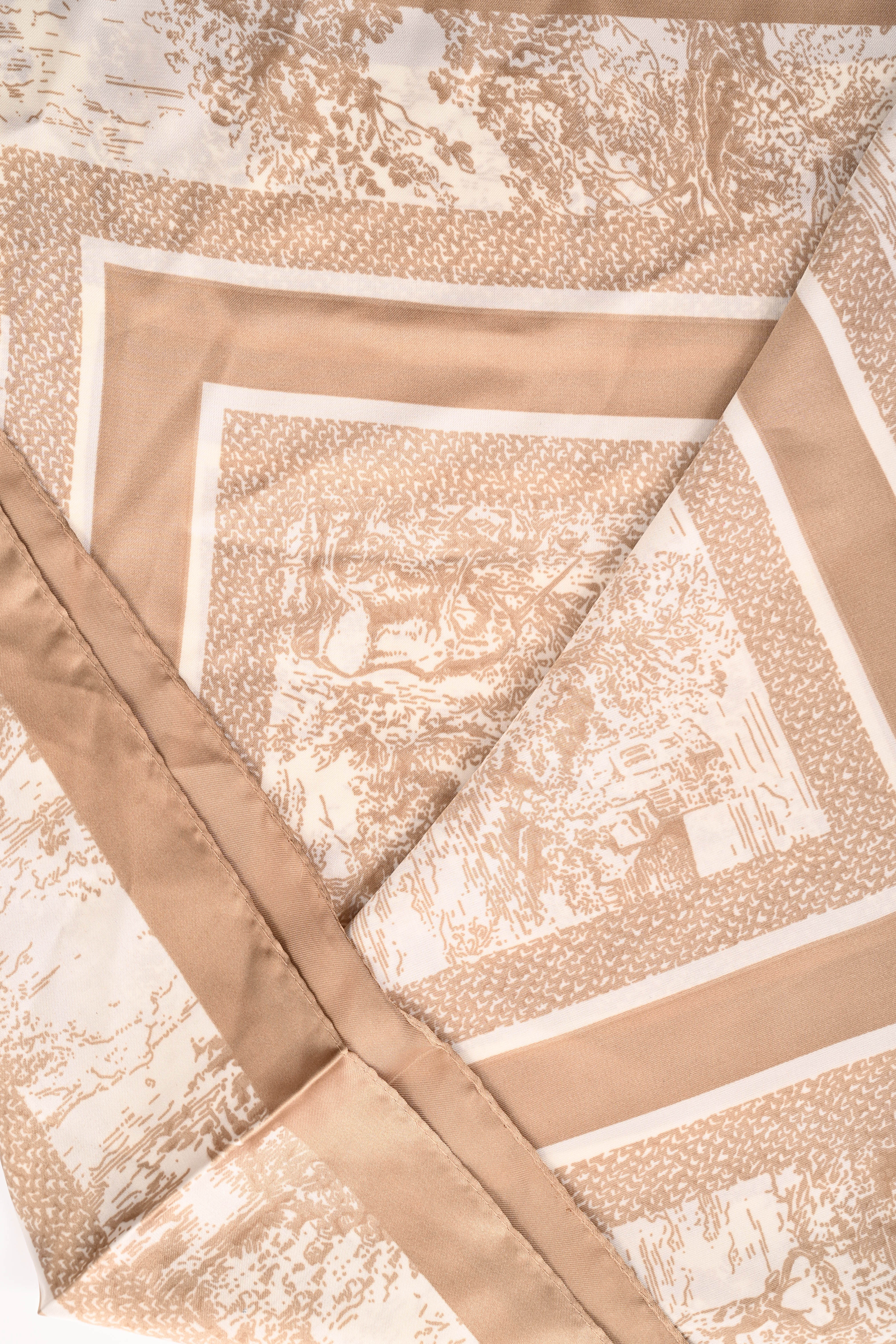 Kort sjaaltje Toile de Jouy beige