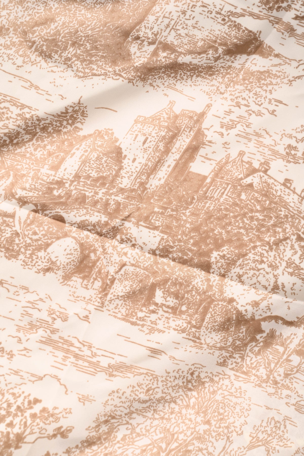 Kort sjaaltje Toile de Jouy beige