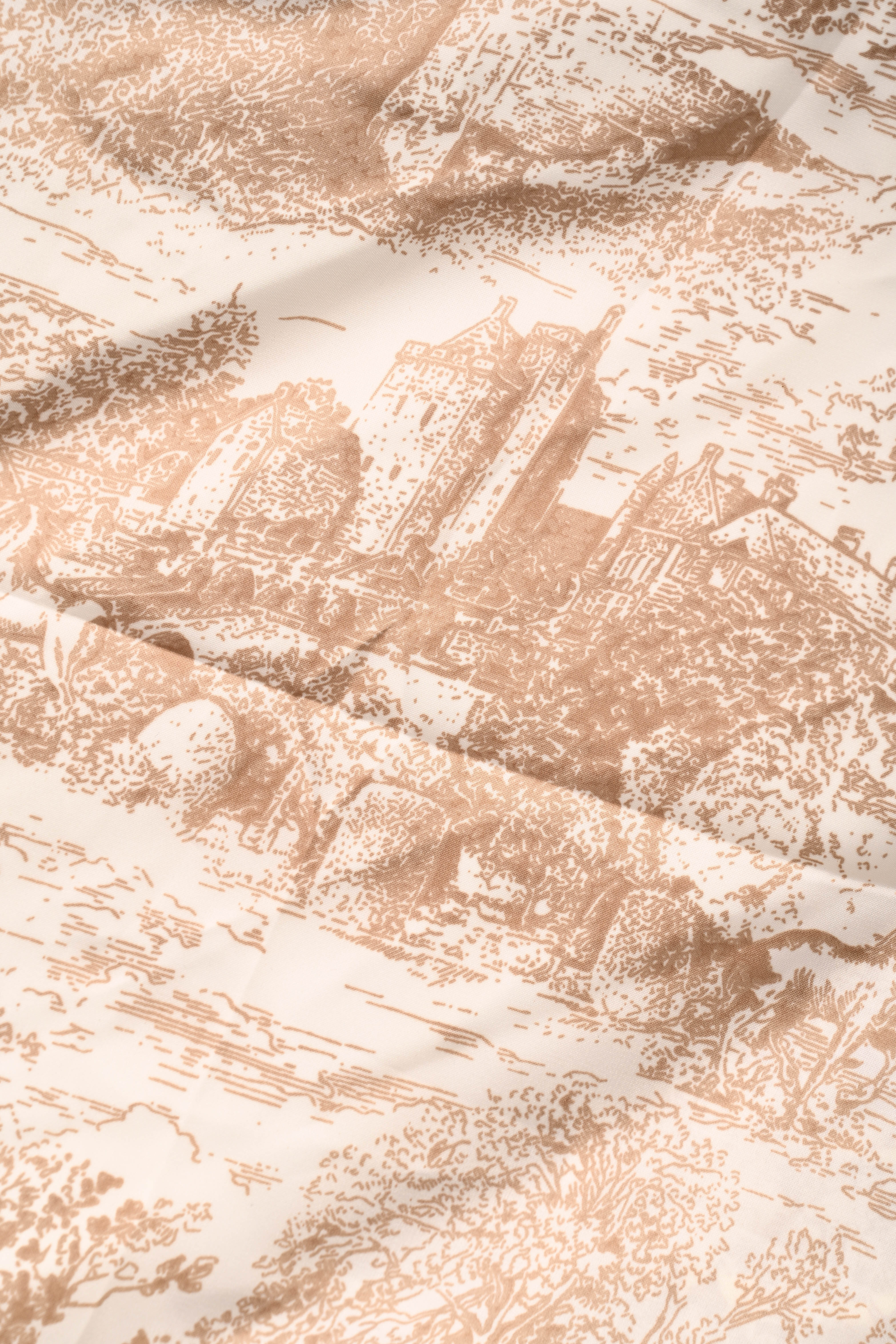 Kort sjaaltje Toile de Jouy beige