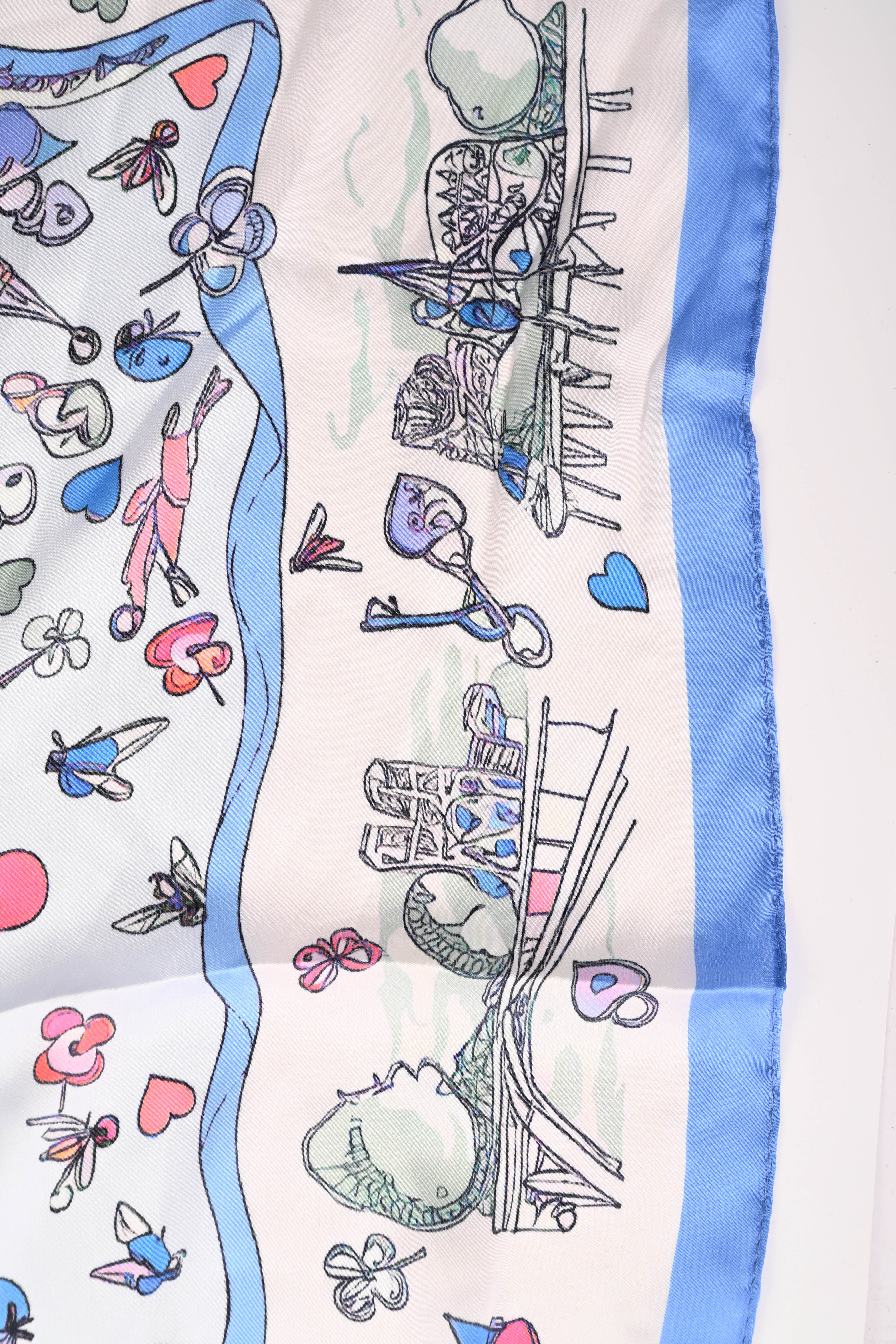 Kort sjaaltje Eiffeltoren blauw