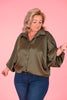 Blouse doorknoop silky legergroen