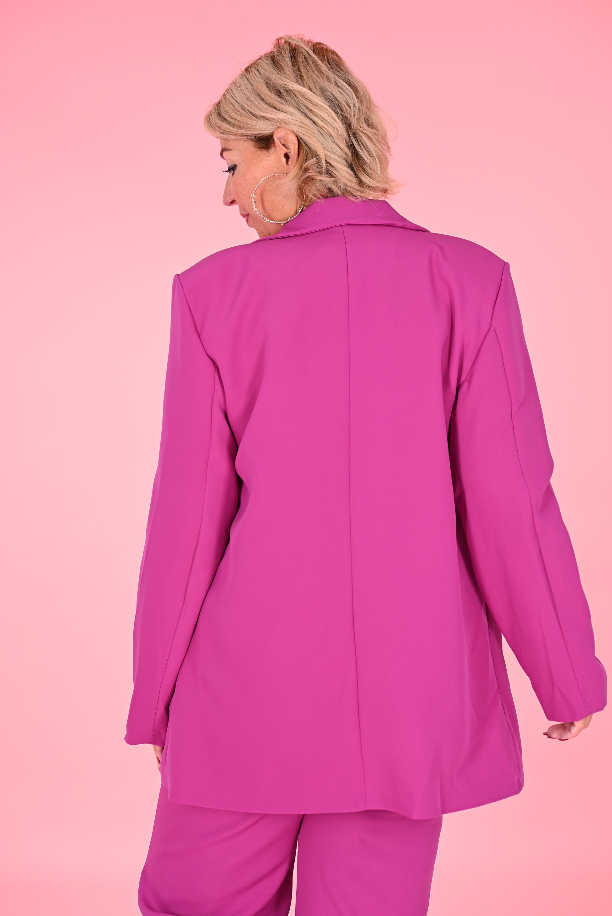 Tweedelig blazer pak magenta