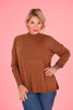 Knitted top basic camel