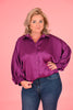 Blouse doorknoop silky paars