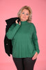 Knitted top basic groen