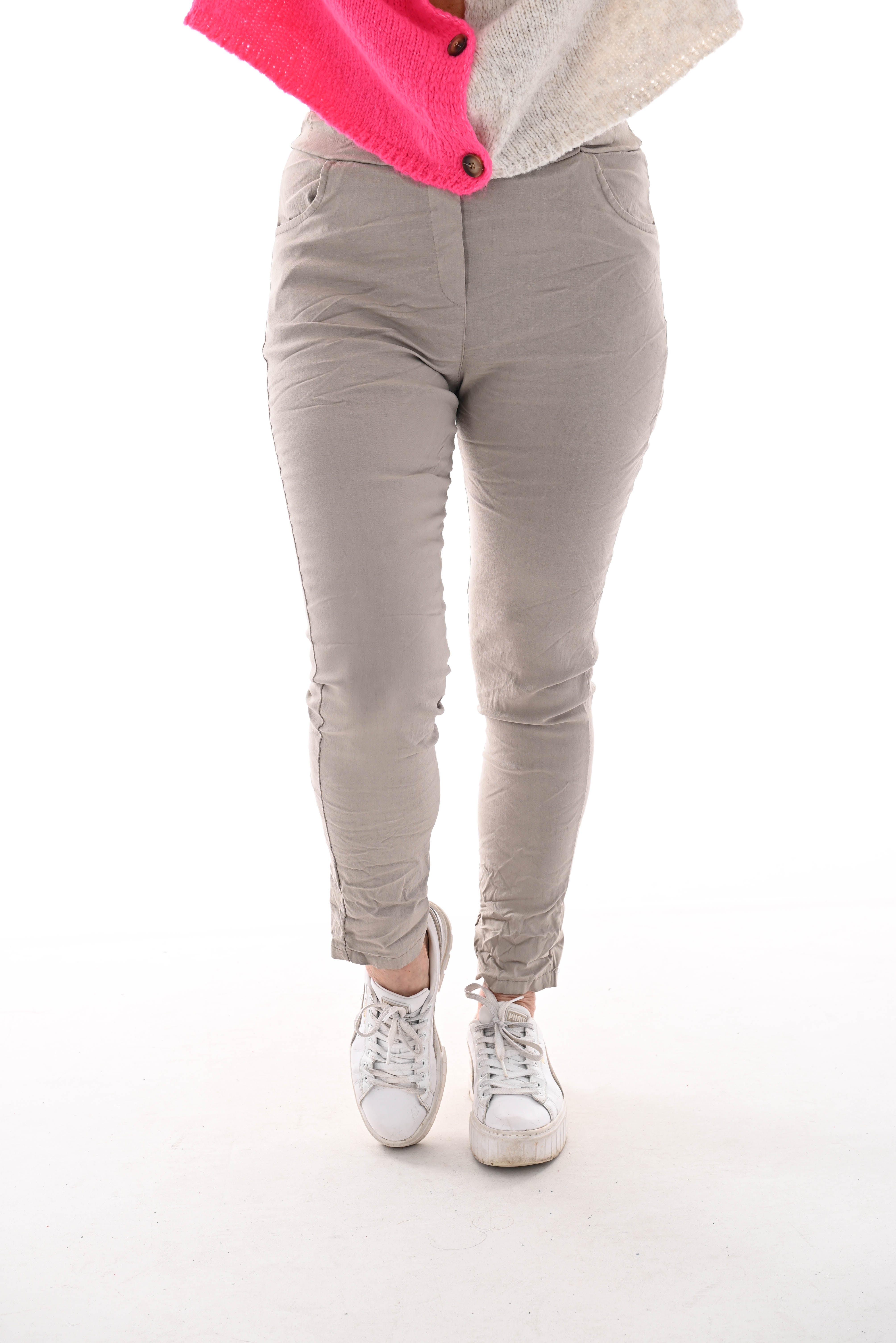 Stretchbroek uni taupe
