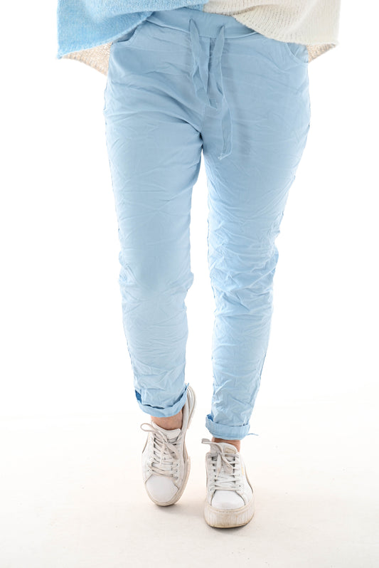 Stretchbroek uni babyblauw