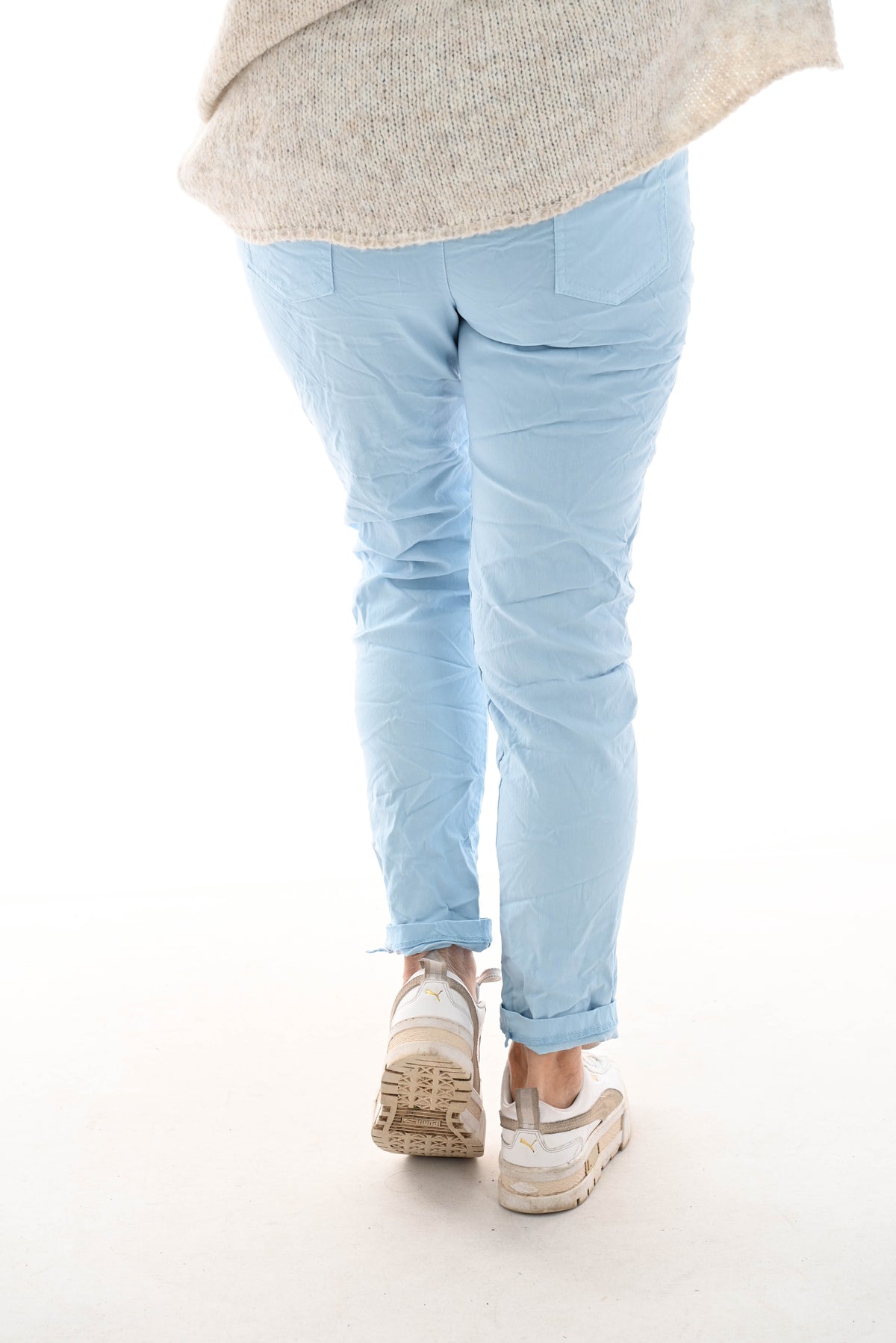 Stretchbroek uni babyblauw