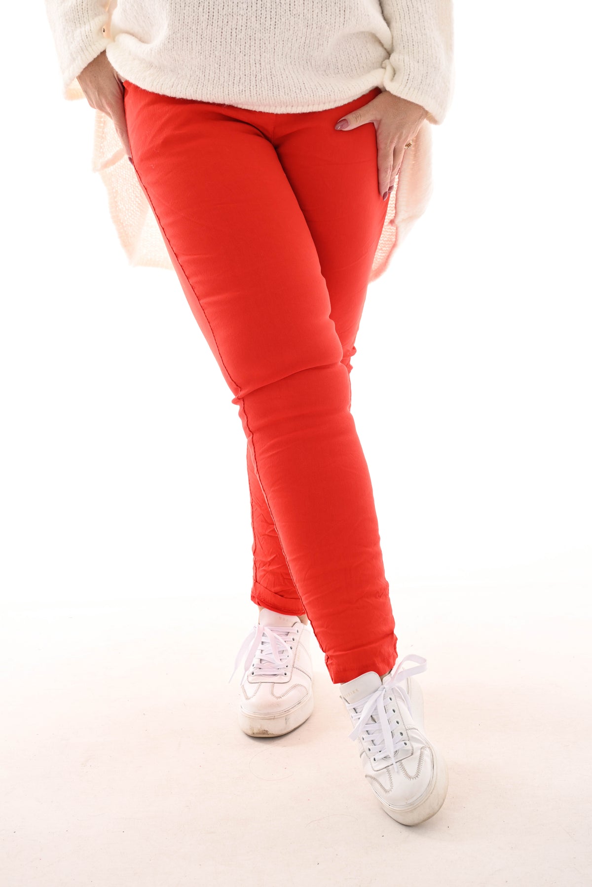 Stretchbroek uni rood