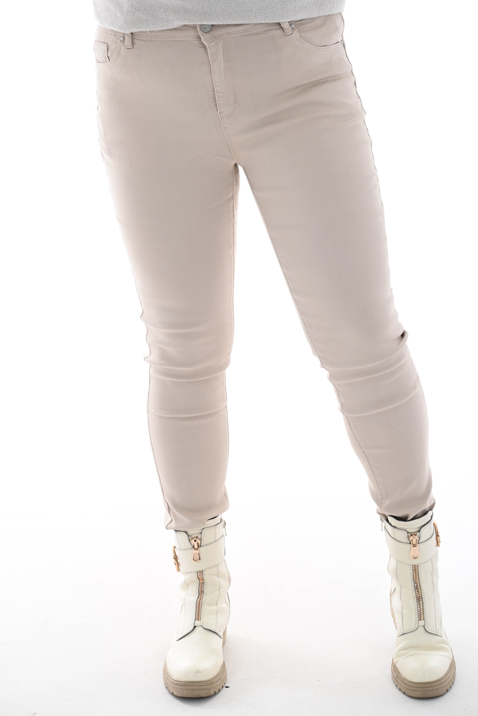 Norfy push up skinny beige