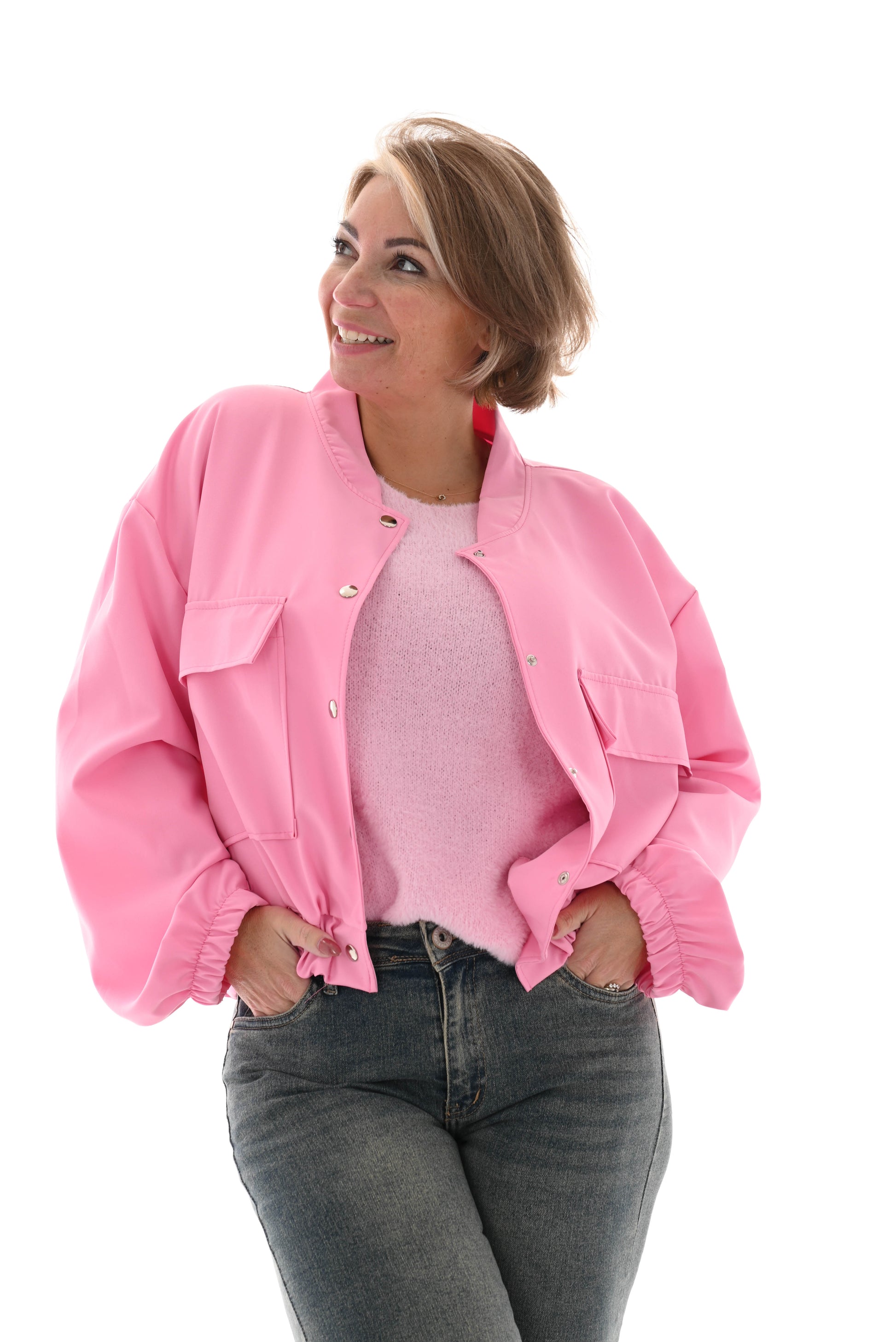 Bomber jasje uni roze