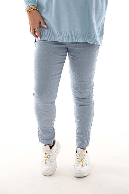 Stretchbroek uni jeansblauw