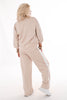 Tweedelig pak bies met wijde broek beige