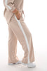 Tweedelig pak bies met wijde broek beige