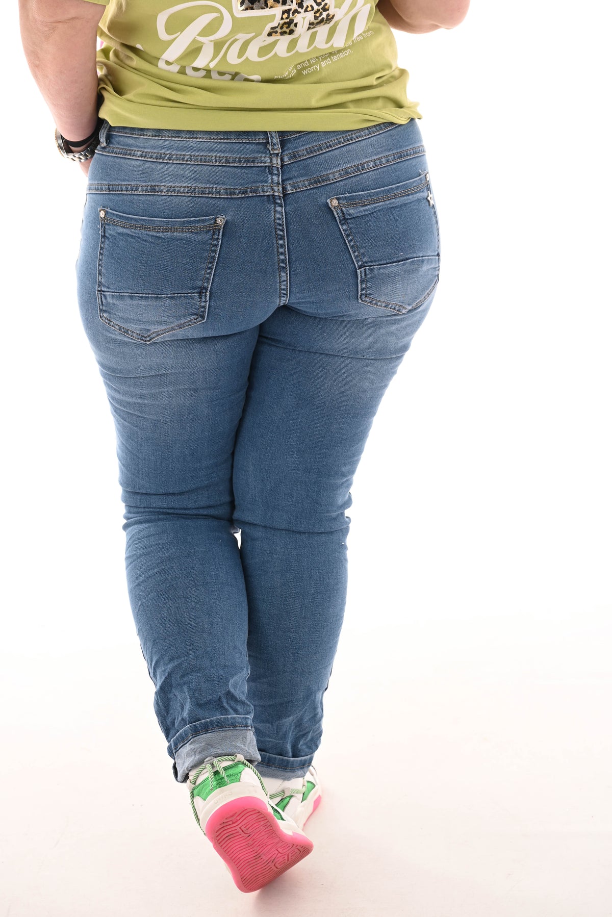 Karostar baggy hartjes knopen middenblauw