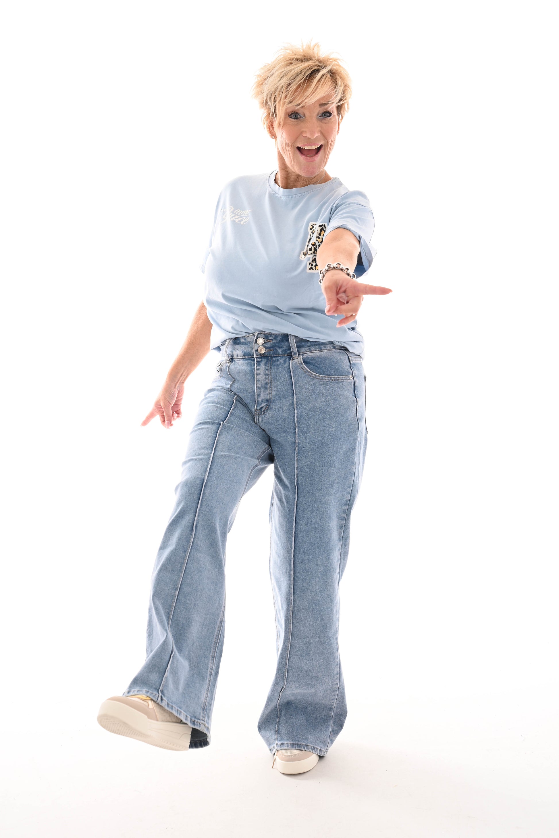 Monday palazzo fit jeans lichtblauw