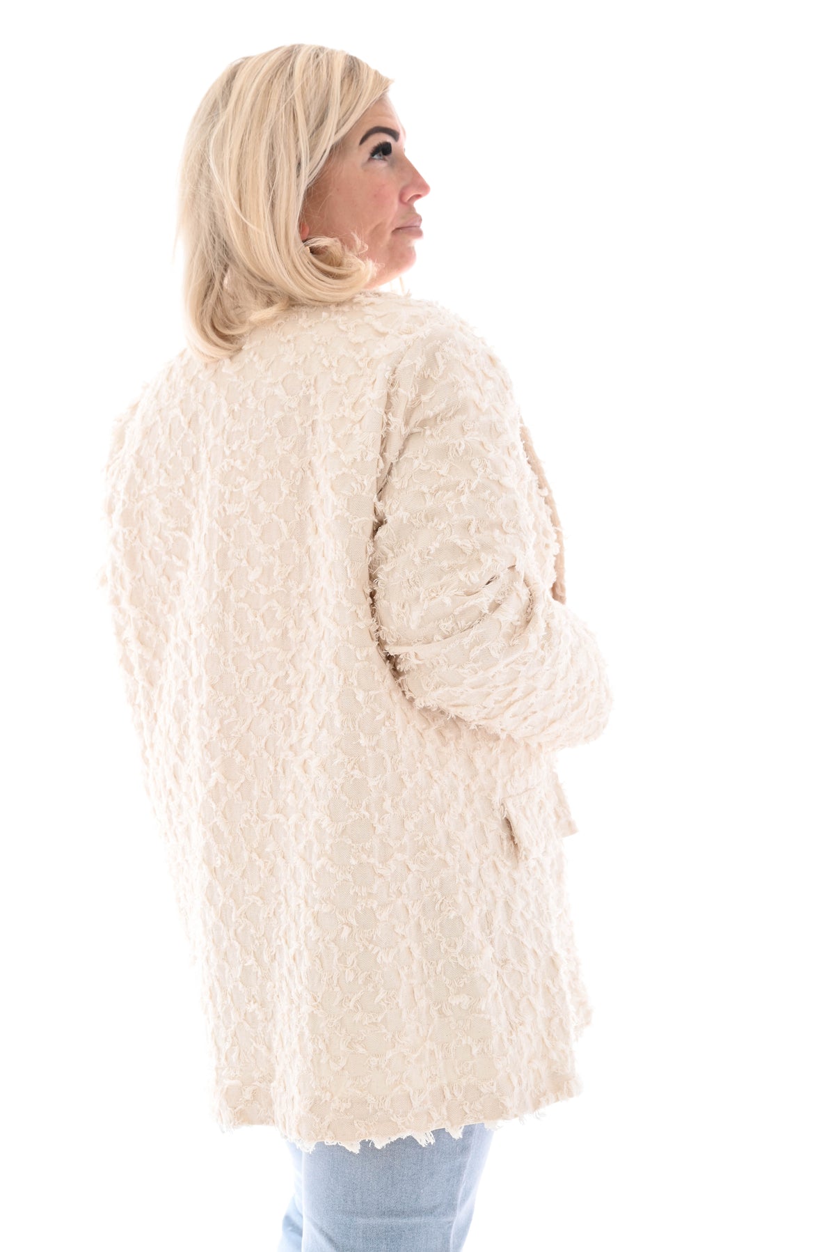 Blazer rafels creme