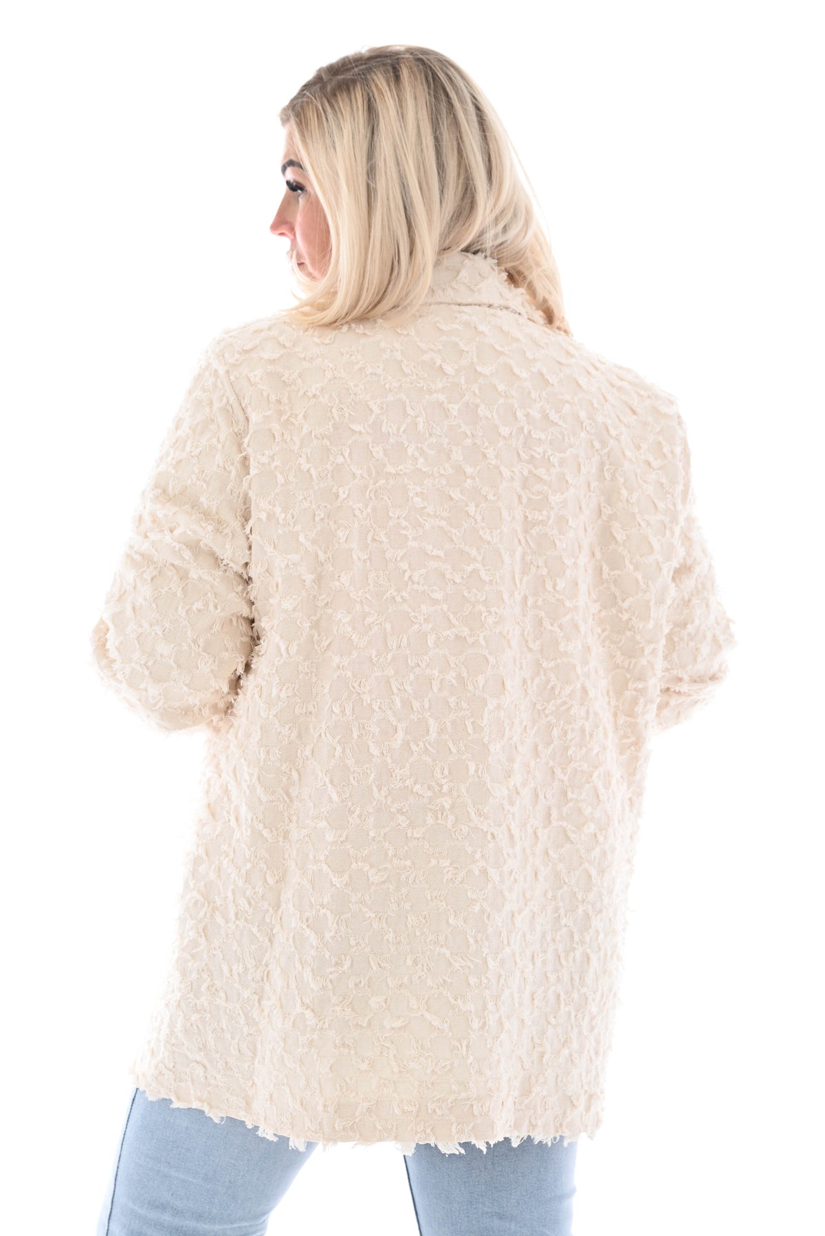 Blazer rafels creme