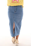 VS midi skirt high waist middenblauw