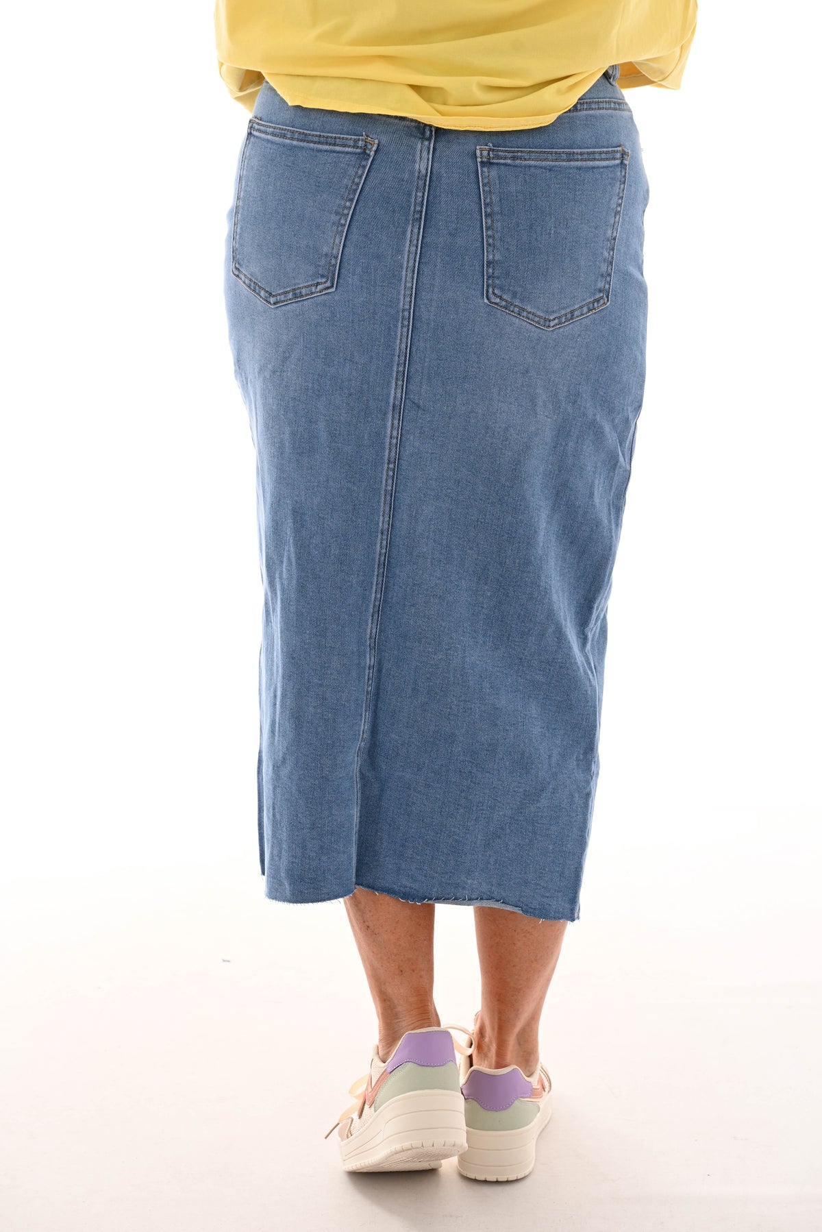 VS midi skirt high waist middenblauw