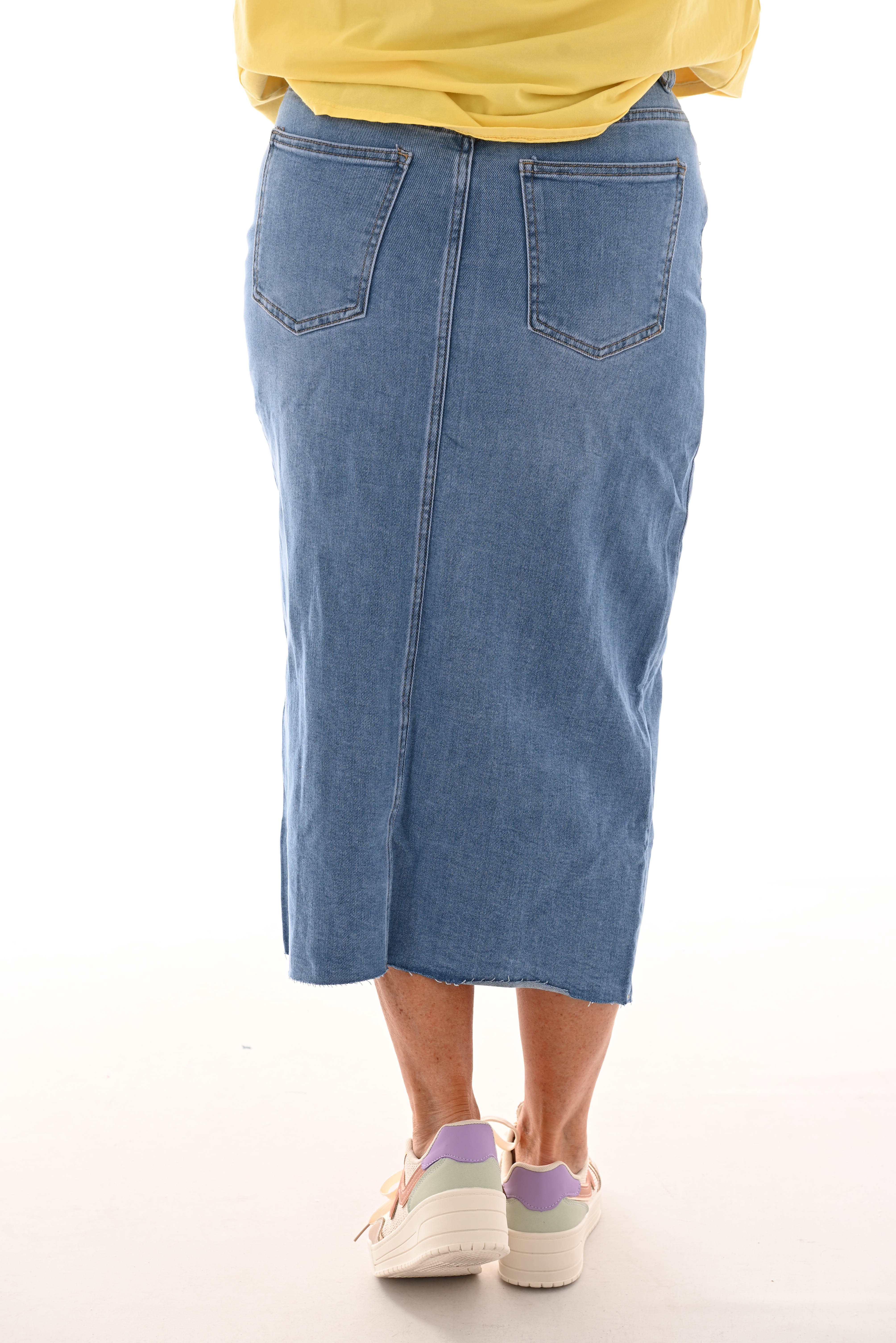 VS midi skirt high waist middenblauw