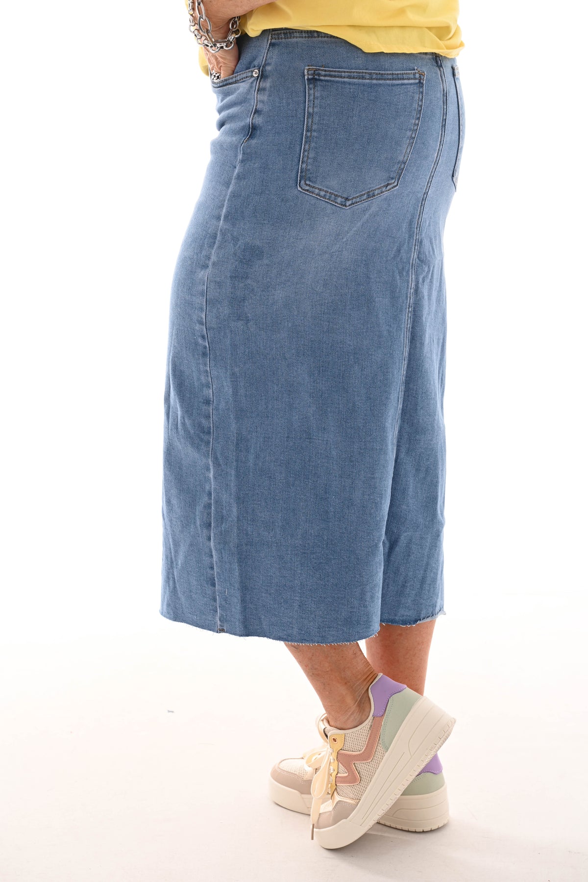 VS midi skirt high waist middenblauw