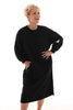 Sweaterdress met applicatie zwart