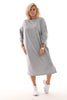 Sweaterdress met applicatie grijs