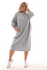 Sweaterdress met applicatie grijs