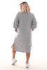 Sweaterdress met applicatie grijs