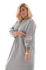 Sweaterdress met applicatie grijs