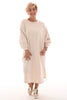 Sweaterdress met applicatie creme