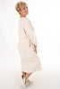 Sweaterdress met applicatie creme