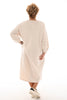 Sweaterdress met applicatie creme