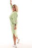 Sweaterdress met applicatie pistache