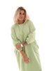 Sweaterdress met applicatie pistache