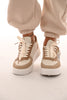 Sneaker met rits beige/snake