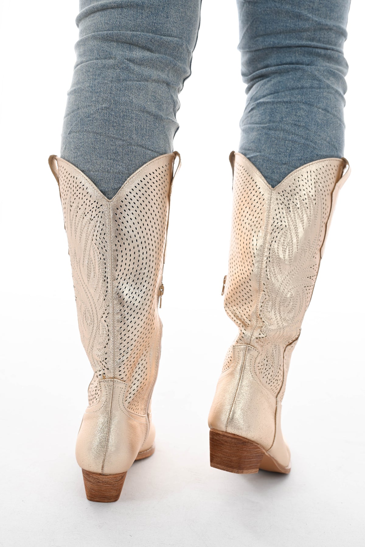 Cowboy laars metallic goud