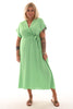 Maxi jurk ceintuur uni pistache