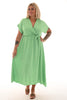 Maxi jurk ceintuur uni pistache