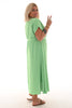 Maxi jurk ceintuur uni pistache