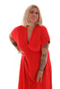 Maxi jurk ceintuur uni rood