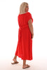 Maxi jurk ceintuur uni rood