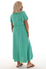 Maxi jurk met strik uni turquoise